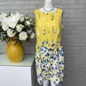 AGB Yellow Floral Dress Size 14